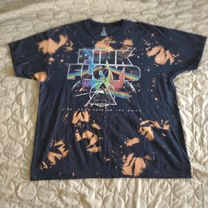 Pink Floyd Black and Orange Bleached Short Sleeve Tee Unisex